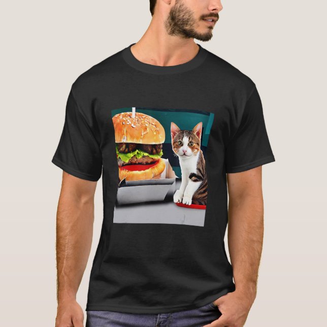 Camiseta A Two Paw Feast Adorable Kitten Cat Kitty Burger D (Frente)