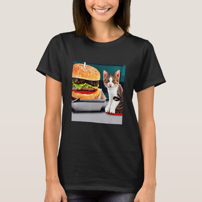 Camiseta A Two Paw Feast Adorable Kitten Cat Kitty Burger D (Frente)