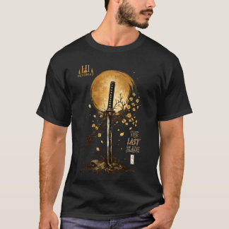 Camiseta A Última Lâmina - Katana Japonesa Dourada & Lua Ch