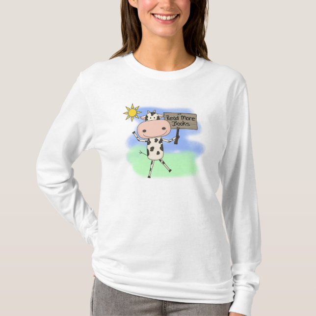 Camiseta A vaca leu mais livros (Frente)