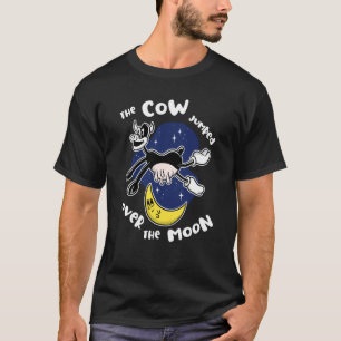Camiseta A Vaca Pulou Sobre a Lua Meninos Meninas Adultos