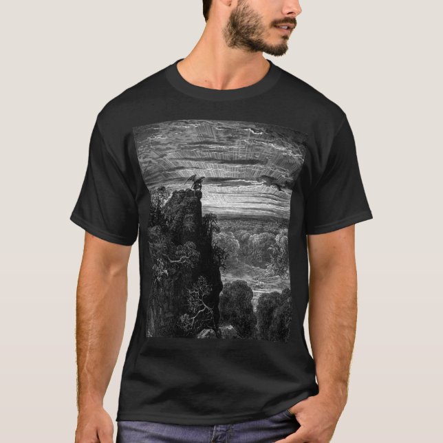 Camiseta A viagem da satã - Gustave Dore (Frente)