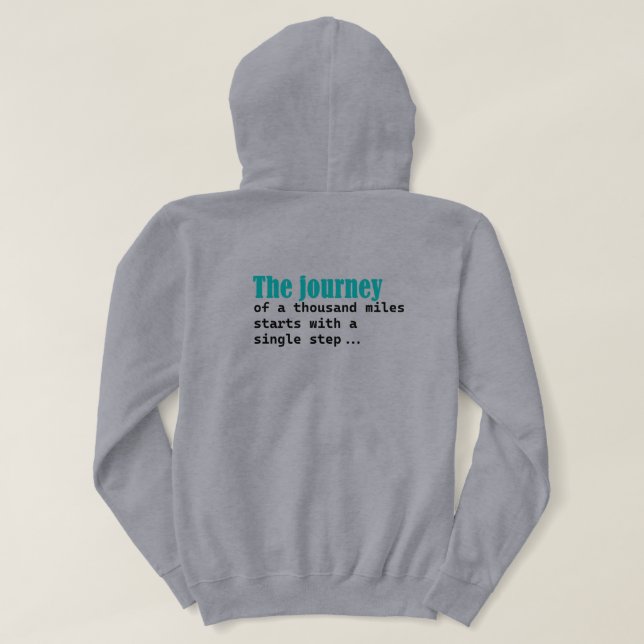 Camiseta A Viagem De Mil Milhas Começa Com Um Passo (Verso do Design)