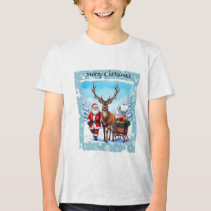 Camiseta A Viagem de Natal de Santa Claus e Reindeer
