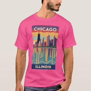 Camiseta A Viagens vintage Art of Chicago Illinois US 3