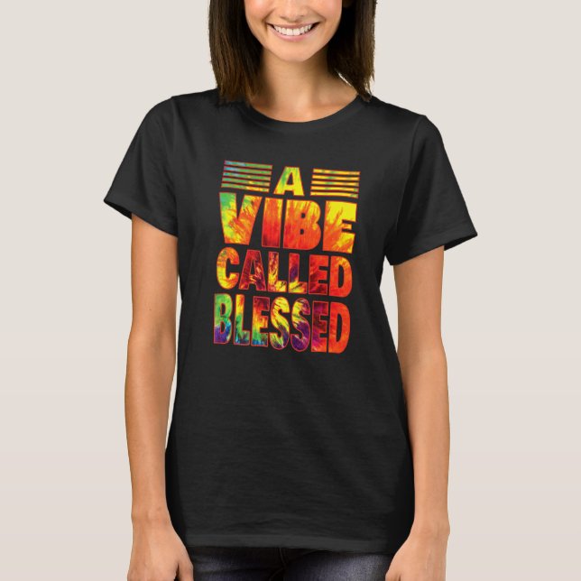 Camiseta A Vibe Called Blessed Tie Dye Text (Frente)