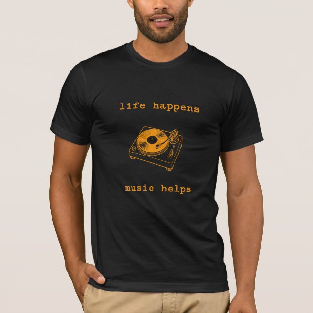 Camiseta A Vida Acontece a Música Ajuda | Presente para Ama (Frente)