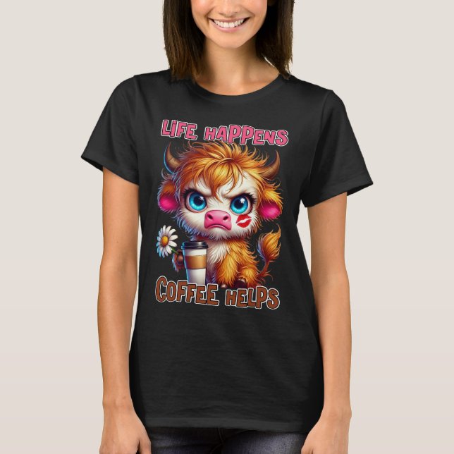 Camiseta A Vida Acontece Café Ajuda  (Frente)