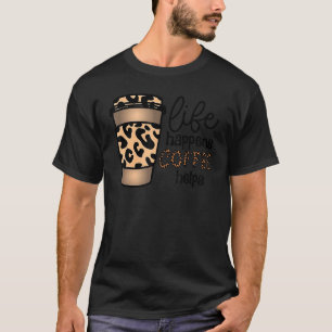 Camiseta A Vida Acontece Café Ajuda Leopard International C