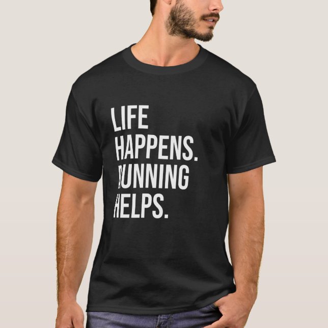 Camiseta A Vida Acontece Correr Ajuda Amante de Corrida Div (Frente)