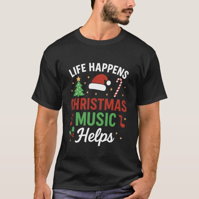 Camiseta A Vida Acontece Música de Natal Ajuda (Frente)