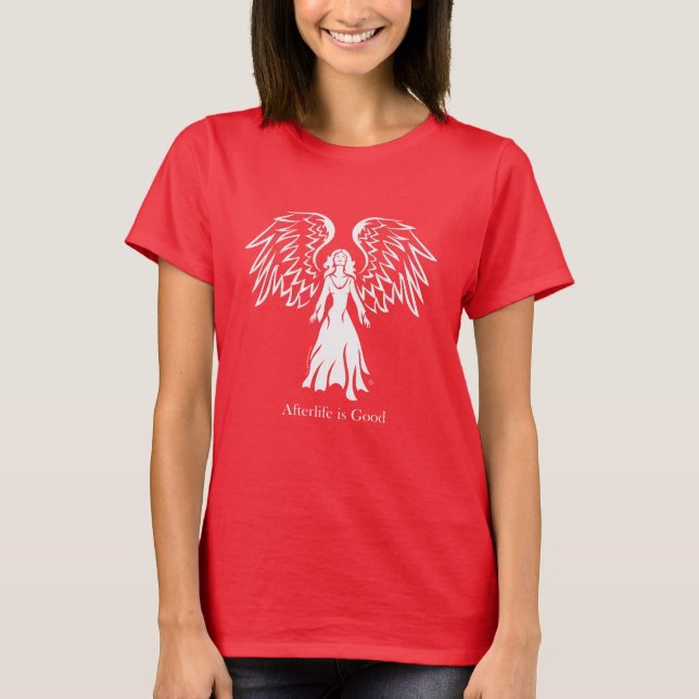 Camiseta A vida após a morte do anjo é bom design (Frente)