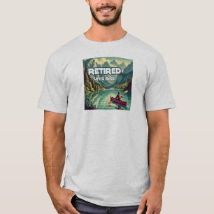 Camiseta A Vida Aposentada É Uma Boa Canoa Vermelha