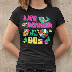 Camiseta A vida atingiu o pico na retrorreflectora rosa dos