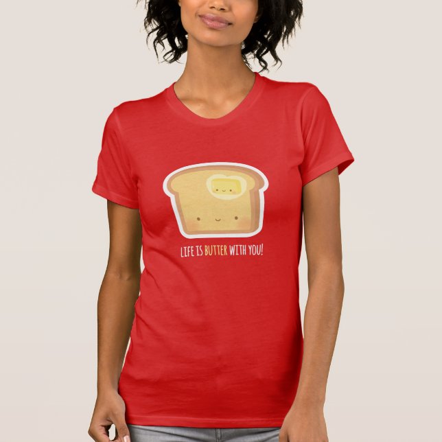 Camiseta A vida bonita é mais magra com você Casal Pun Tee (Frente)