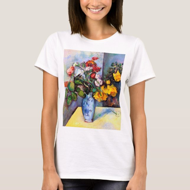 Camiseta A vida com flores em um vaso, Paul Cezanne (Frente)