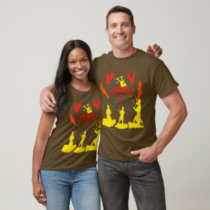Camiseta A Vida Começa aos 20 Nós Vermelho Laranja Amarelo