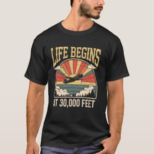 Camiseta A Vida Começa aos 30.000 Pés Piloto Divertido Avia