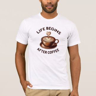 Camiseta A Vida Começa Após O Café - Sobrecarga De Café Ret