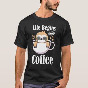 Camiseta A Vida Começa Depois Do Café Sloth Coffee Mug