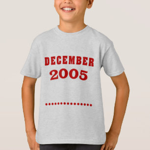 Camiseta A vida começa o aniversário do dezembro de 2005