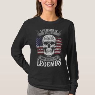 Camiseta A Vida Começou Com 40 Quarenta Anos Do Nascimento