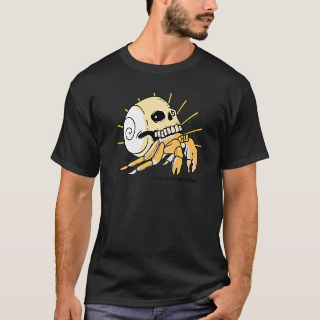 Camiseta A Vida Continua A Ir Para O Crânio (Frente)