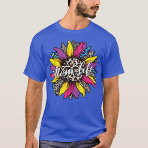 Camiseta A Vida da Mãe Clássica com o Leopardo de Girassol 