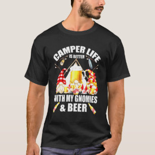 Camiseta A Vida De Camper É Melhor Com Os Meus Gnomos E A C