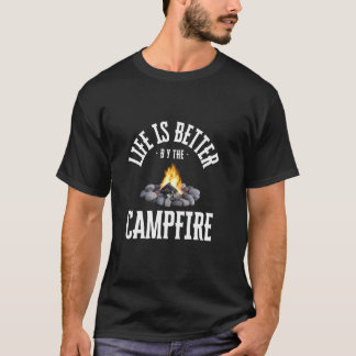Camiseta A vida de Camping é melhor na fogueira