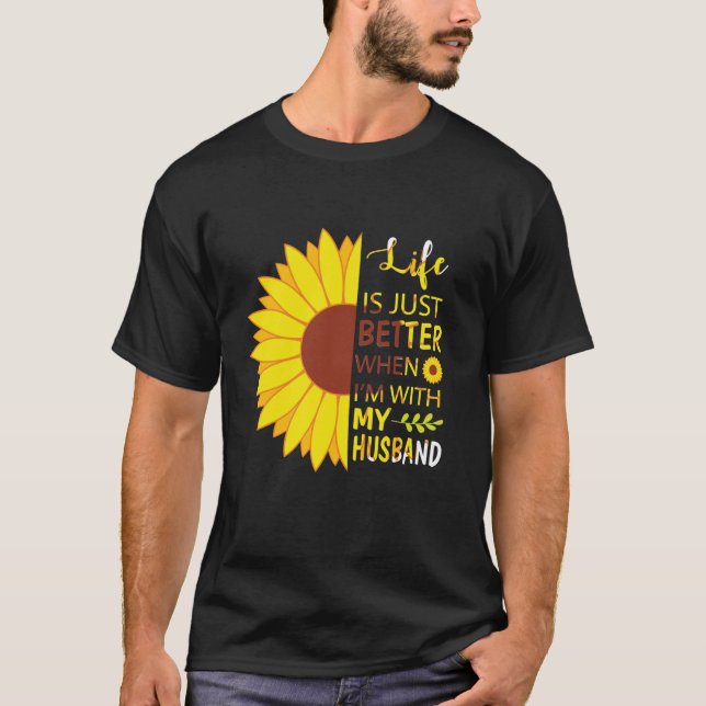 Camiseta A vida de girassol é melhor quando estou com a min (Frente)