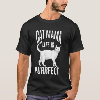 Camiseta A vida de mãe de gato é perfeita