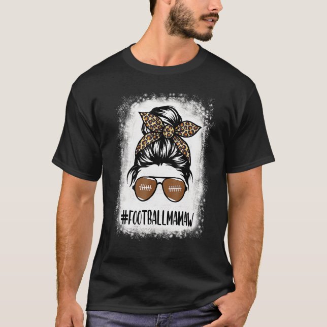 Camiseta A Vida De Mamã De Futebol Sangrenta Com Leopard Me (Frente)
