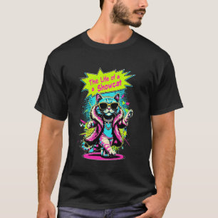Camiseta A Vida de um Showcat Pop Art Gatos Engraçados Cos