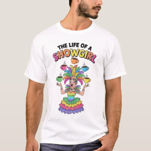 Camiseta A vida de uma moça a fazer malabarismo com as xíca
