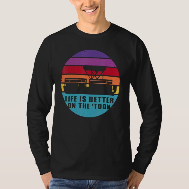 Camiseta A Vida Do barco É Melhor No Barco Do Pontoon (Frente)