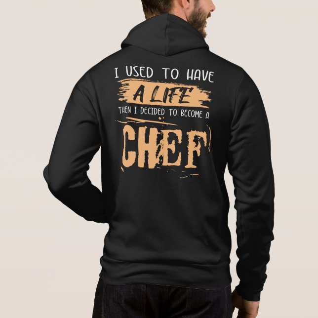 Camiseta A vida do chef. Ideia Engraçada De Presente. (Verso)