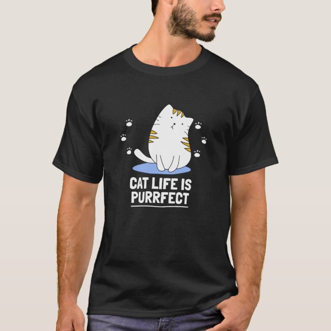 Camiseta A Vida Do Gato É Puro (Frente)