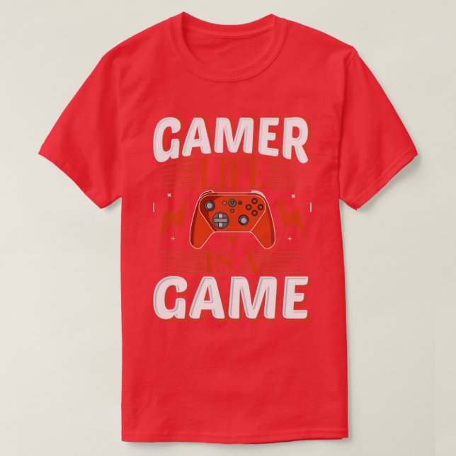 Camiseta A vida dos jogadores é o jogo (Frente do Design)