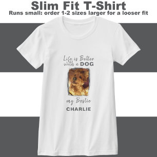 Camiseta A vida é a melhor cinza do nome do cão