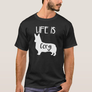 Camiseta A Vida É Amor de Cachorro Corgi Pai Mãe Menino Men