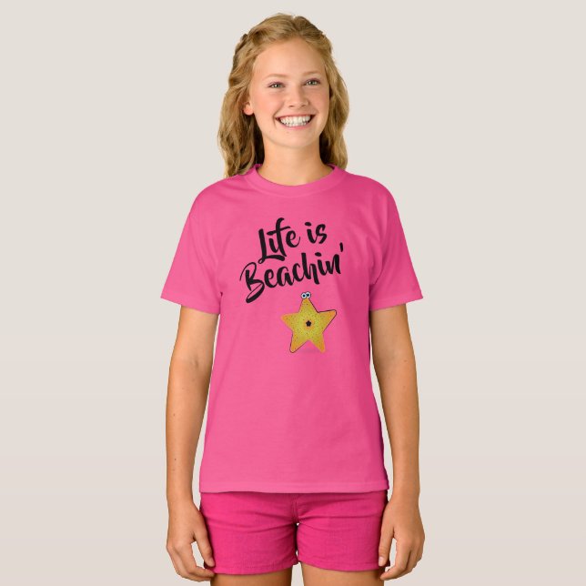 Camiseta A vida é Beachin' Starfish (Frente Completa)