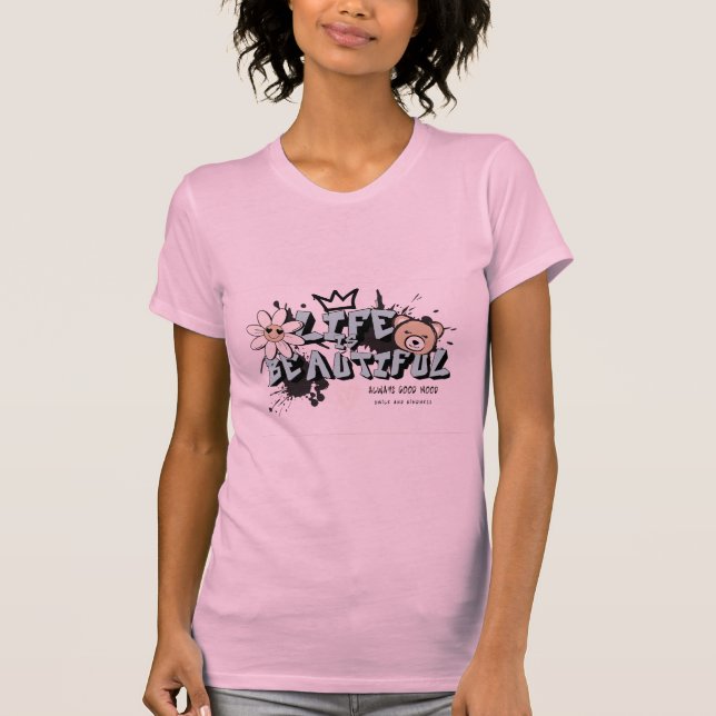 Camiseta A Vida é Bela com o Meu Urso (Frente)