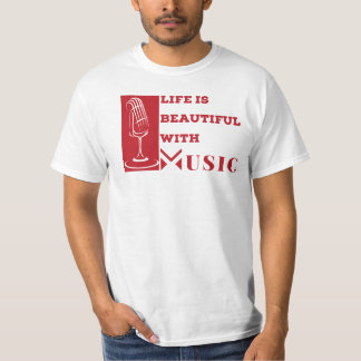 Camiseta A vida é bela com Trabalho de arte de música