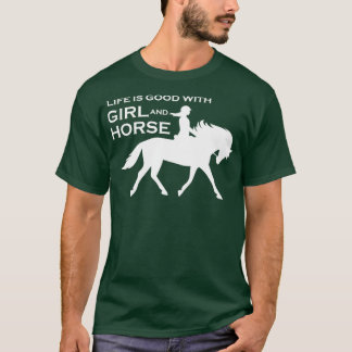 Camiseta A vida é boa com a garota e o cavalo 3