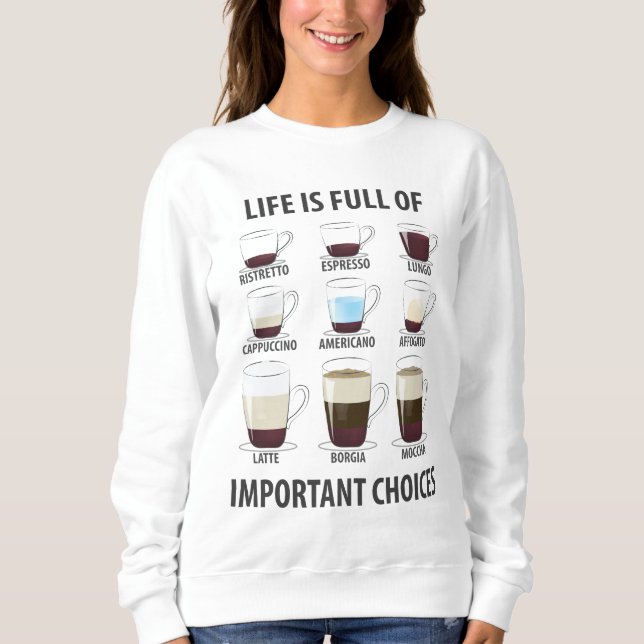 Camiseta A vida é Cheio de escolhas importantes - café engr (Frente)
