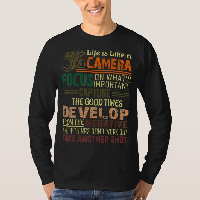 Camiseta A Vida É Como Um Câmera Fotógrafo. (Frente)