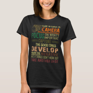 Camiseta A Vida É Como Um Câmera Fotógrafo.