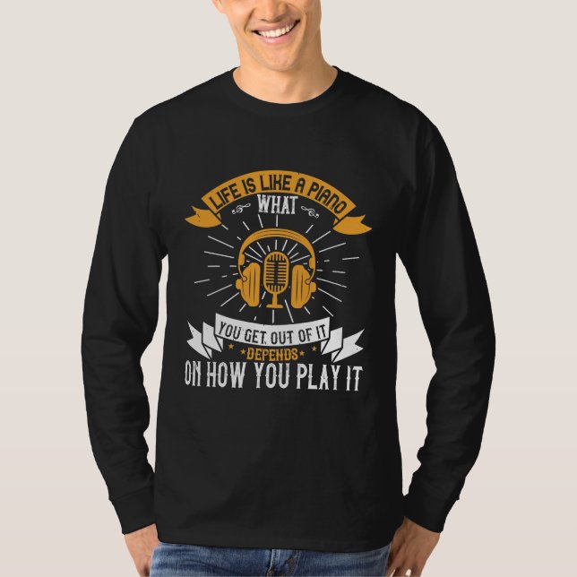 Camiseta A Vida É Como Um Piano (Frente)