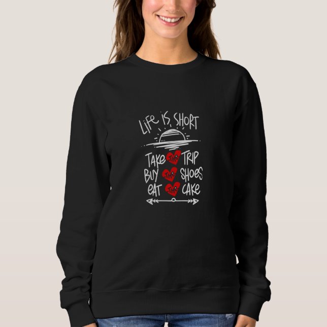 Camiseta A Vida É Curta A Viagem Coma O Comprar De Bolo (Frente)